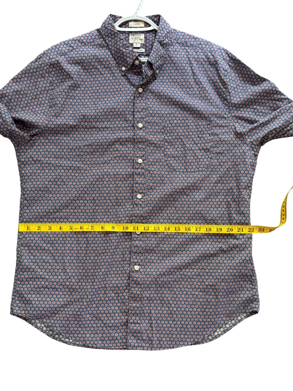 J. Crew Blue AOP Button Down Shirt Floral 100’s 2 Ply Organic Cotton Secret Wash